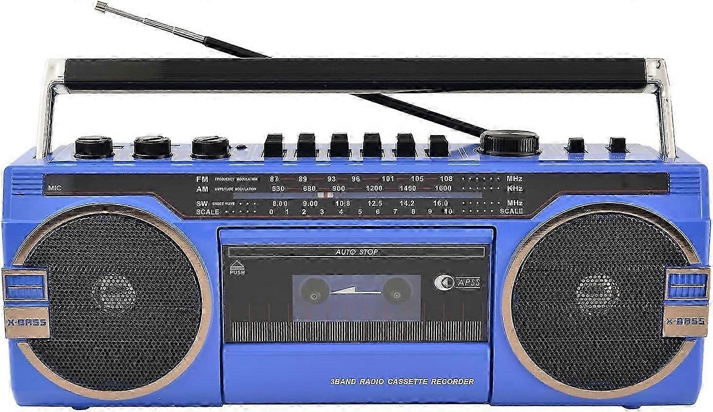 Portable Bluetooth Boombox With Cassette Player, USB TF Card Music Player And Recorder, Retro Stereo Speaker, 80s Style