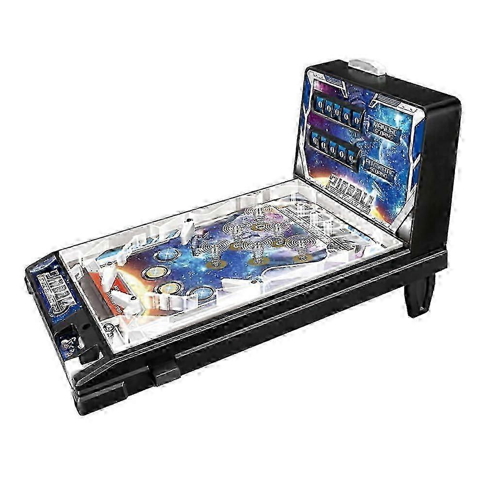 Mini Pinball Machine, Electronic Desktop Game with Pull Handle, Lights and Sounds