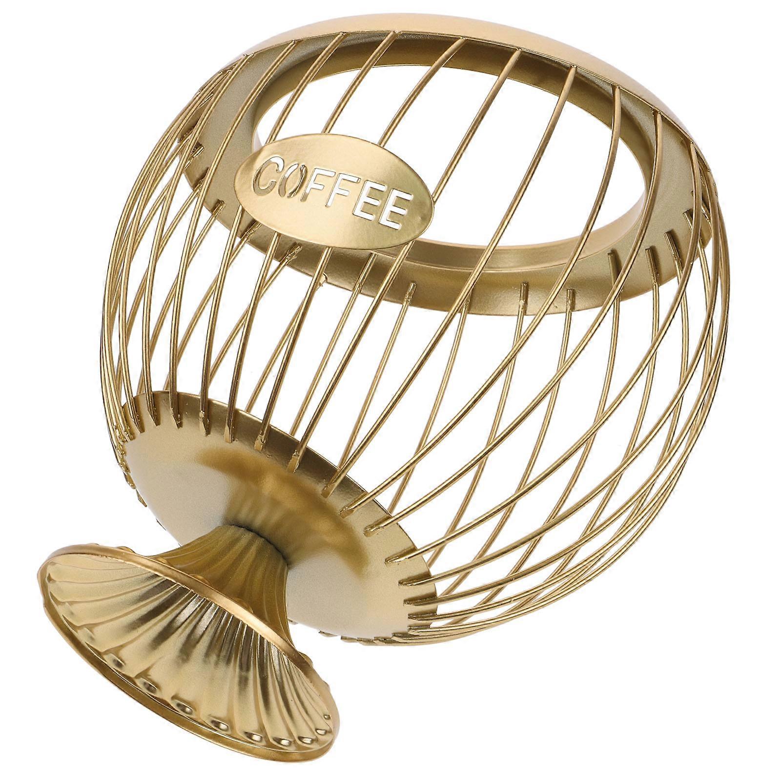 Iron Art Coffee Holder Basket for Practical Home Storage