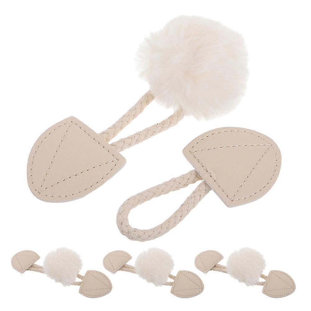 Coat Buttons Replacement Sew-on Toggle Closure for Clothes 4Pcs Beige