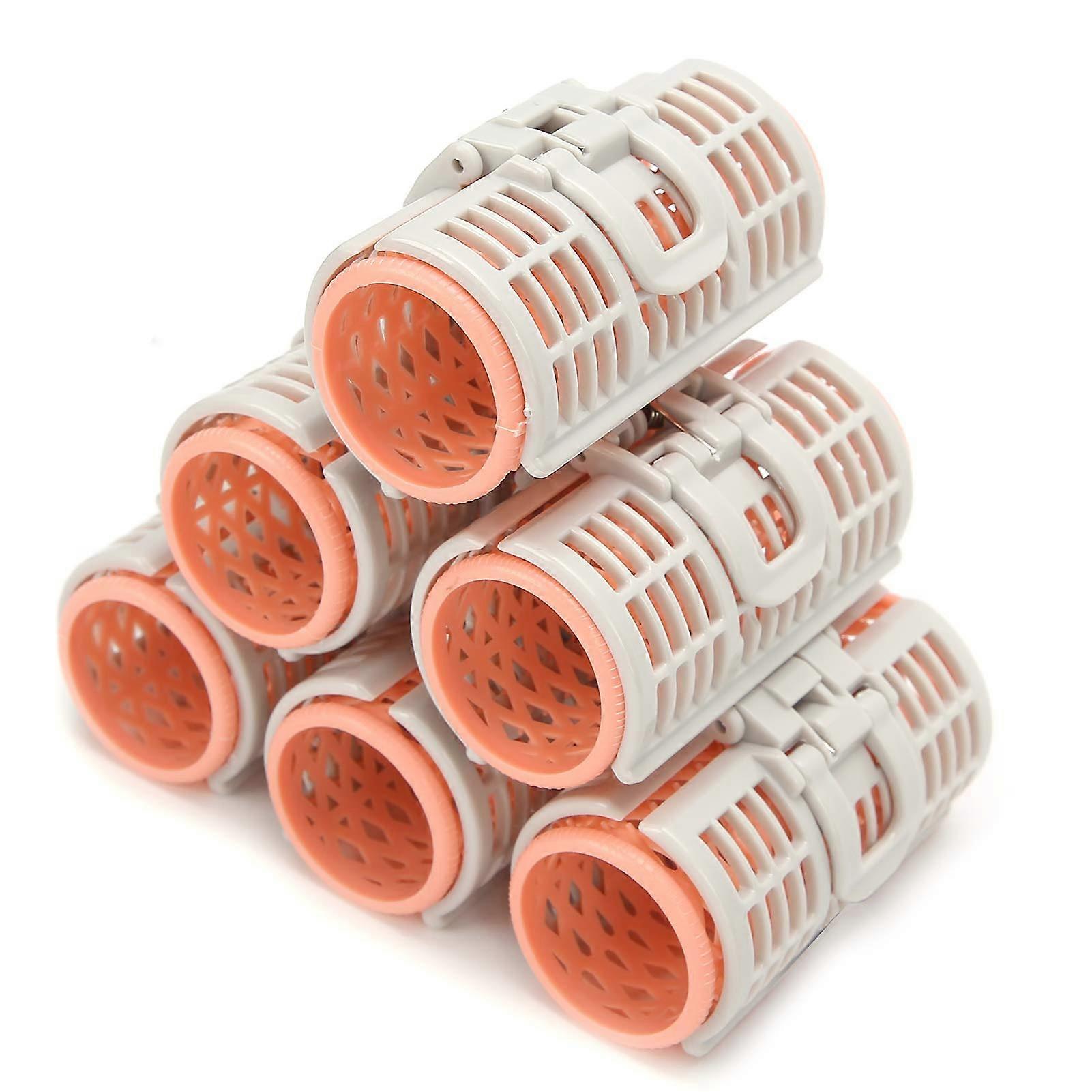 6pcs Double Layer Foldable Hair Curlers with Clamp for Bangs, Breathable Travel Roller Set