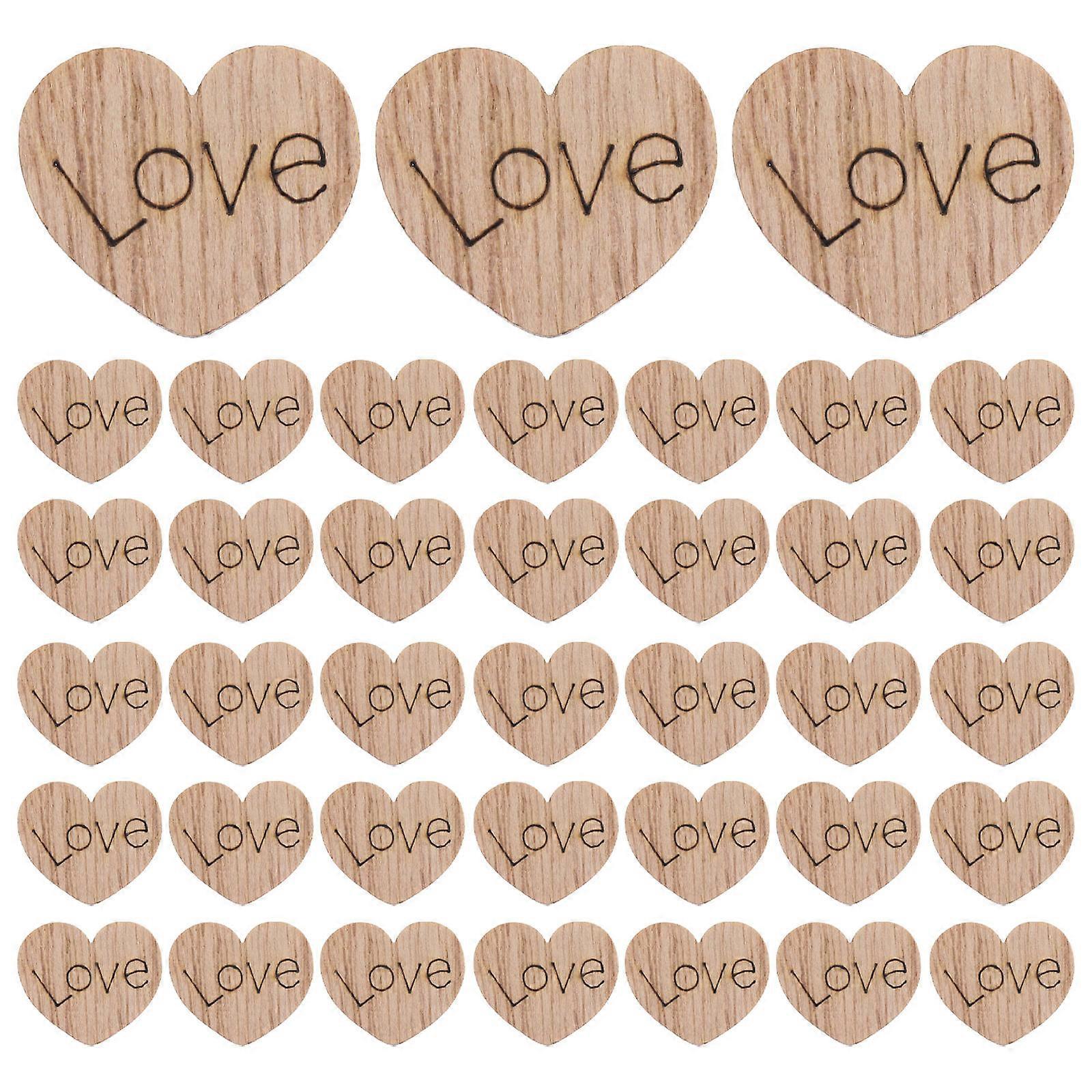 Heart Shaped Wooden Confetti for Decor 100Pcs Rustic Table Wedding Decorations