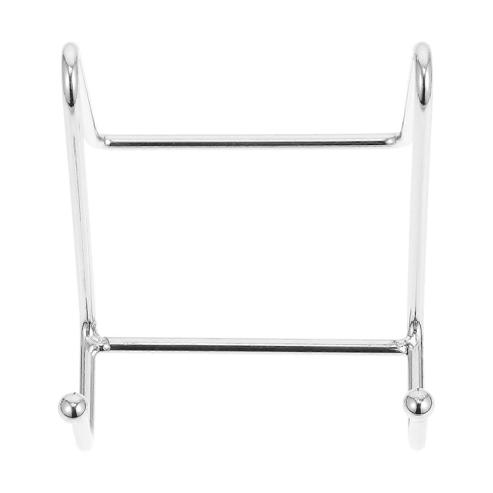 Simple Show Rack Plate Display Rack for Display 2Pcs Silver Iron Material