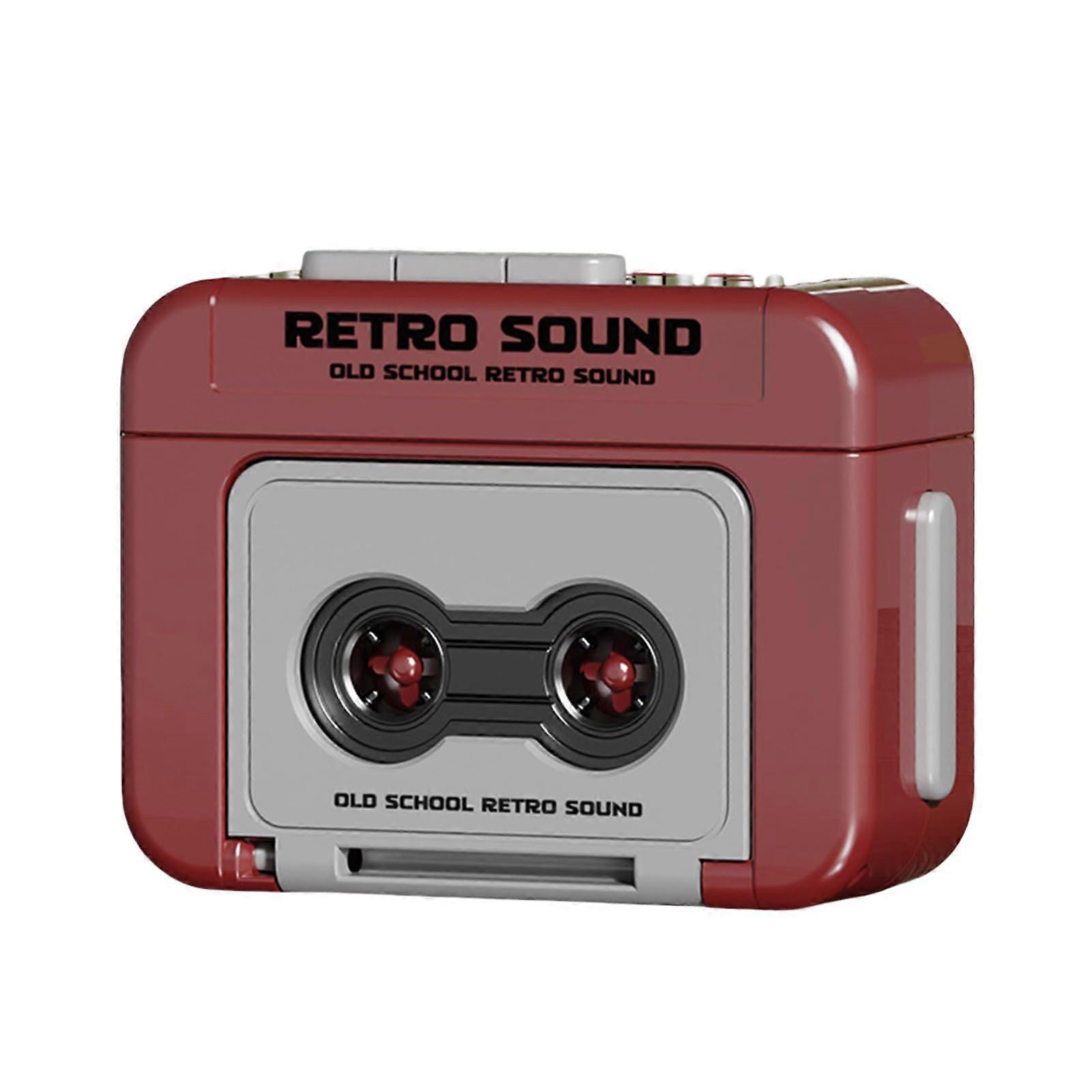 Pocket Sized Retro Music Player Miniature Cassette Recorders Keyring Accessory For Easy Carry Decoration Red