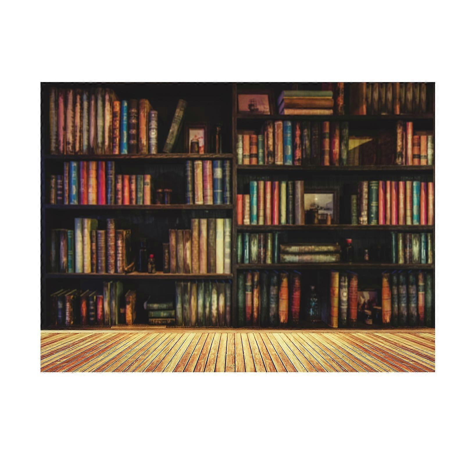 Home Tapestry Wall Hanging - Bookshelf Pattern, Retro Decorative Holiday Decoration, 1Pc (Compatible with bookshelf style decor)