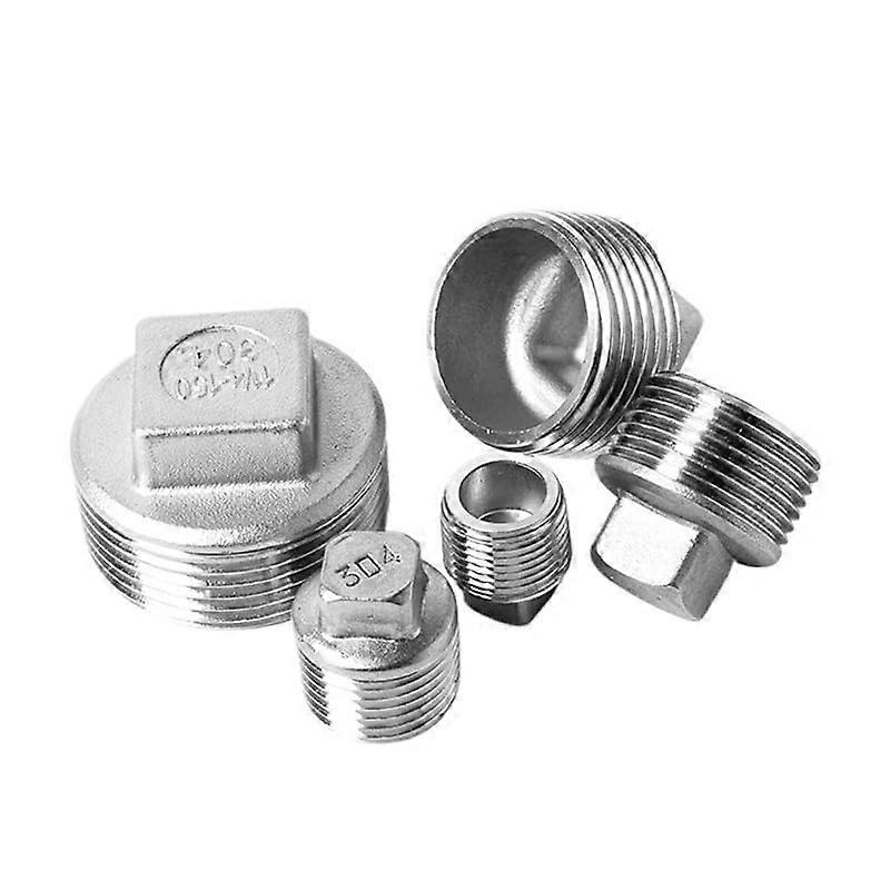 Stainless Steel Pipe Cap SS304 Threaded Square Head LeakProof Water Pipe End Fitting 11/4'