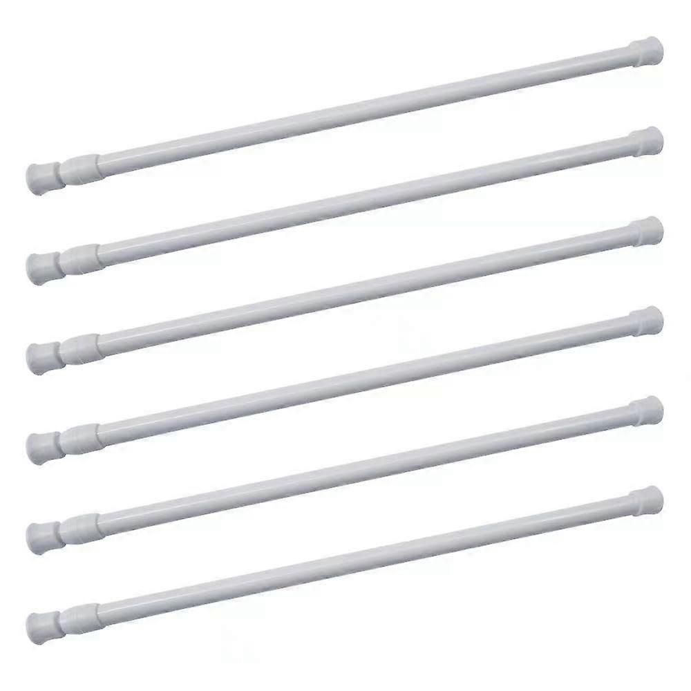 Tension Curtain Rod 6 Pack Adjustable 15.527 Inch Tool Spring Design for Lightweight Curtains