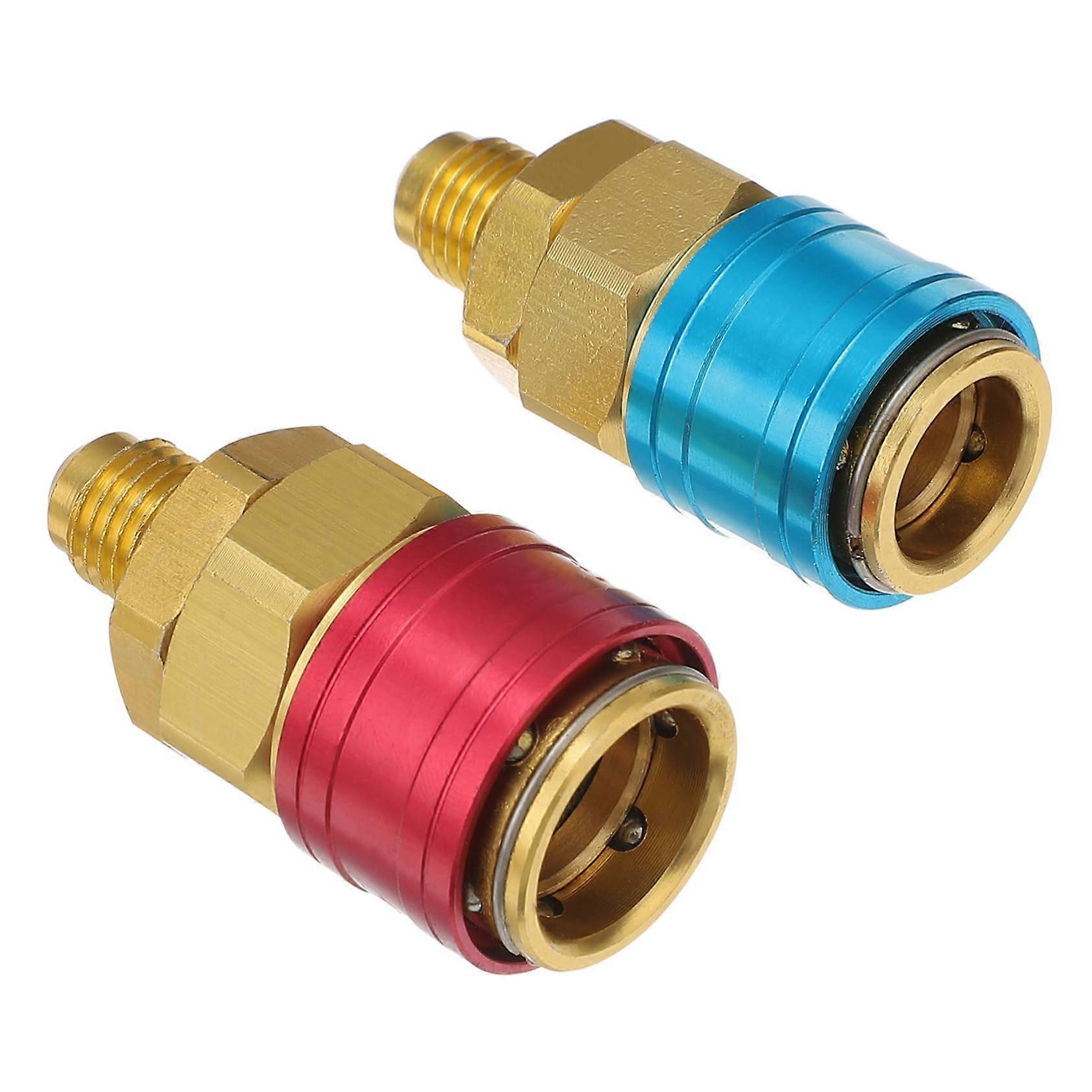 AC Quick Couplers for Car Air Conditioning,  Low Pressure Connectors with ColorCoded Knobs