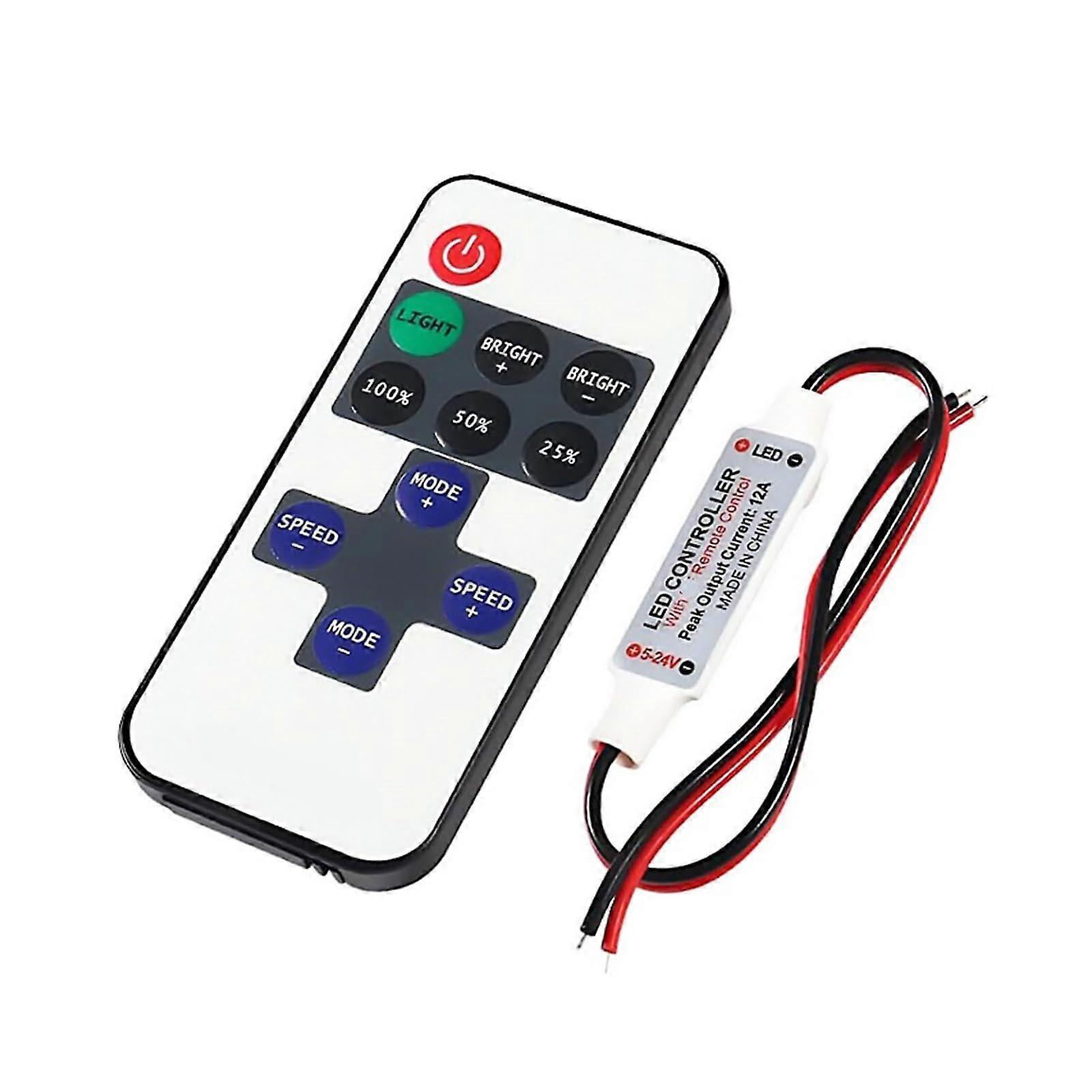 11Button LED Strip Light Dimmer Remote DC512V for 5050 3528 5630 Single Color Strips
