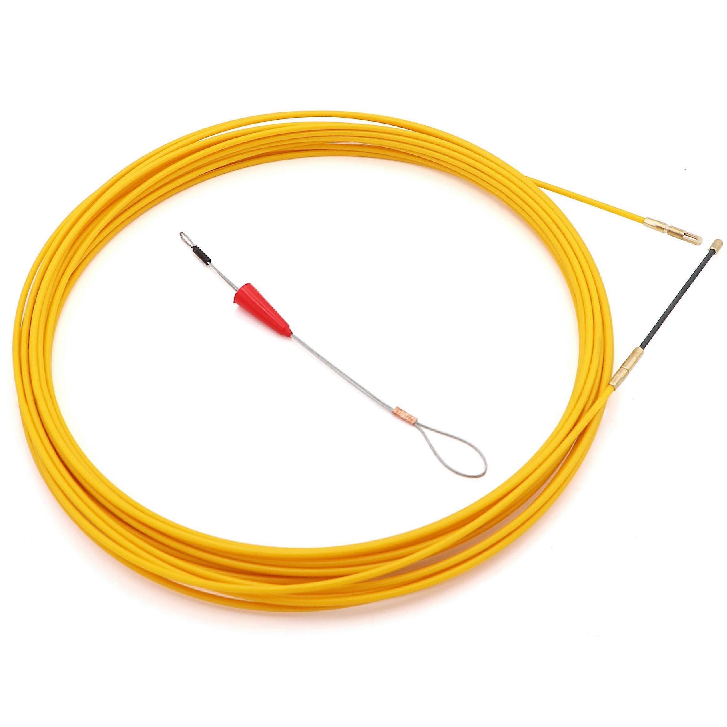 50ft Fiberglass Fish Tape Wire Pulling Tool with Durable Core for Electrical and Coaxial Cables