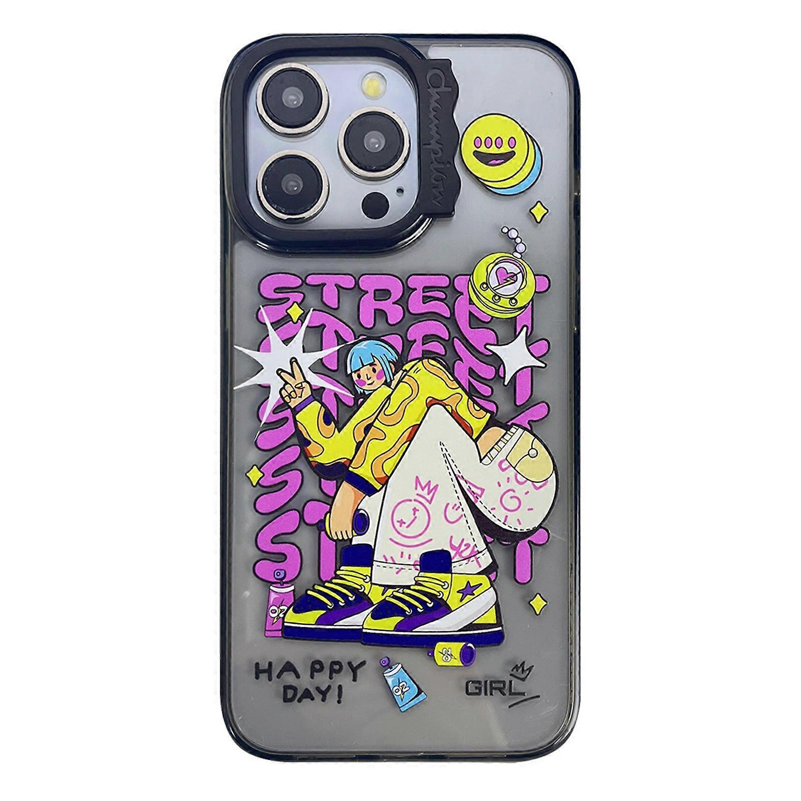 For iPhone 14 Pro Case Cute Pattern PC+TPU Phone Cover Anti-Scratch