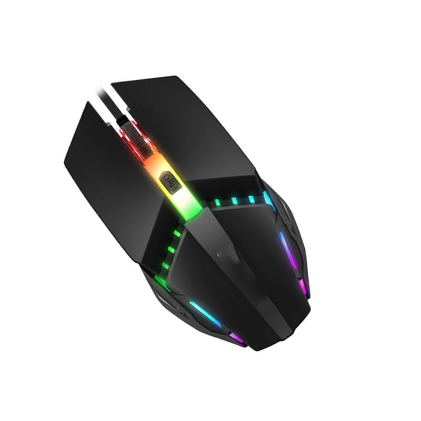 Comfortable Focused Ergonomic USB Cord Mouse Featuring Breathing RGBs Lights and 3 Level DPI Control for Multiple Use Multicolor