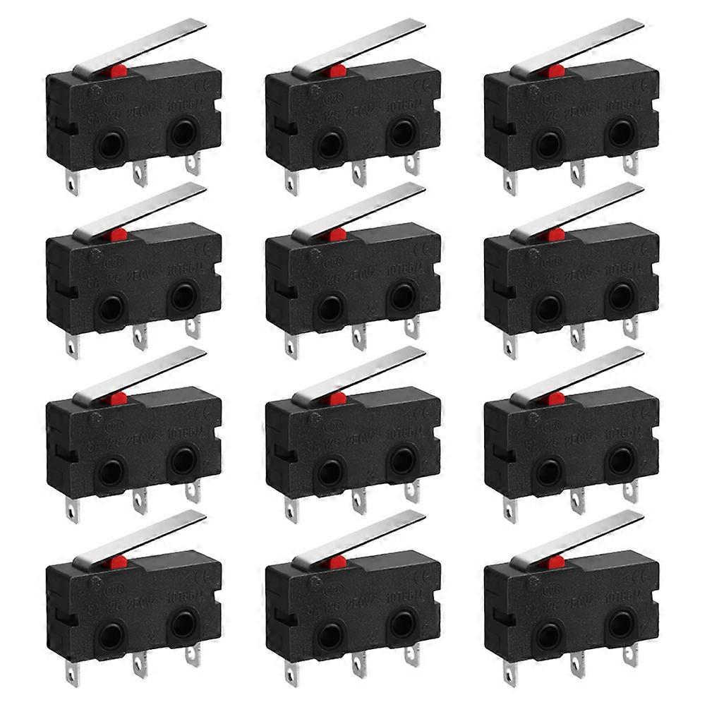 Micro Limit Switch with Hinge Levers for Industrial Use 12Pcs Set