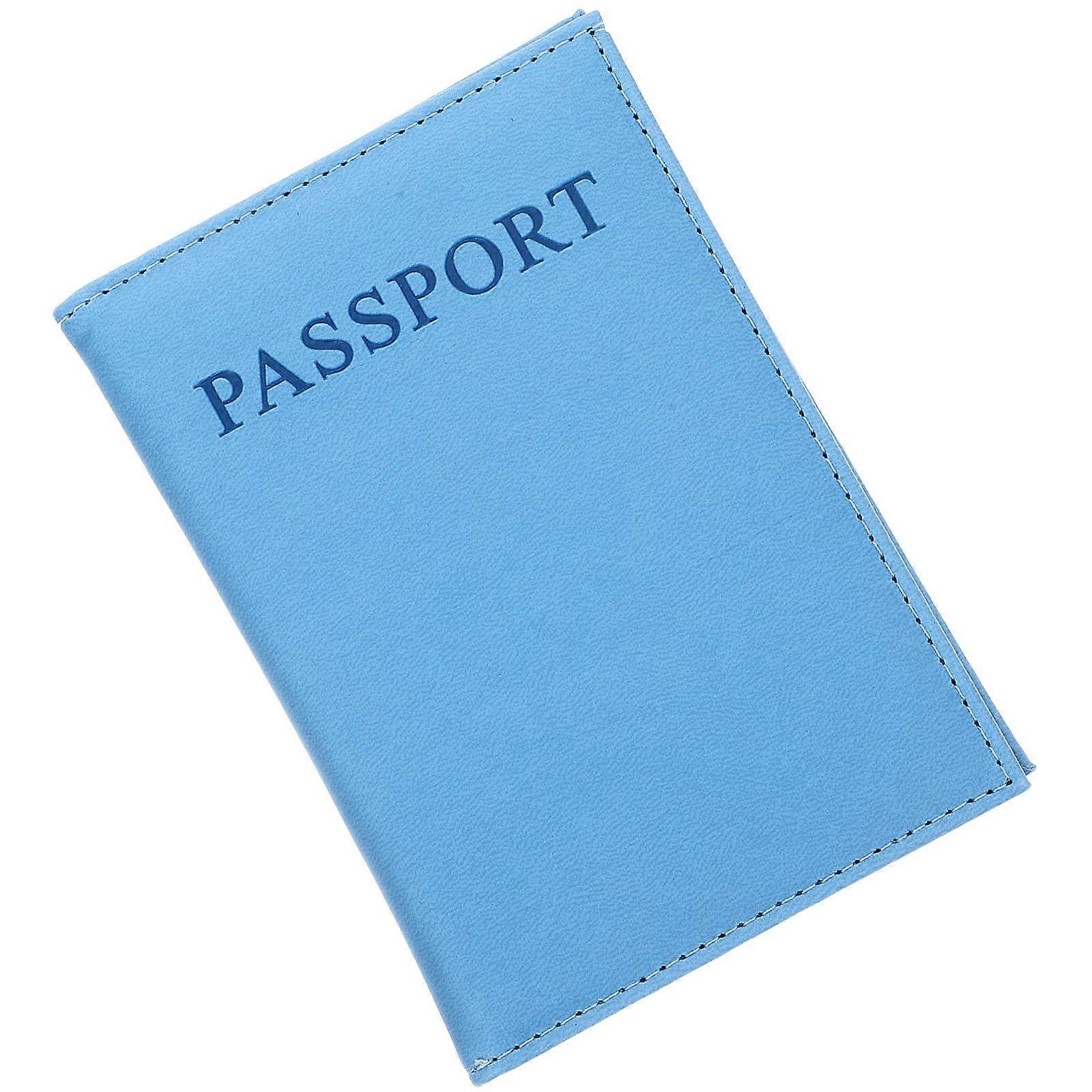 Card Holder Sleeve Simple Design Pvc Material For Important Documents Protection Blue Rectangular Dustproof 1Pcs