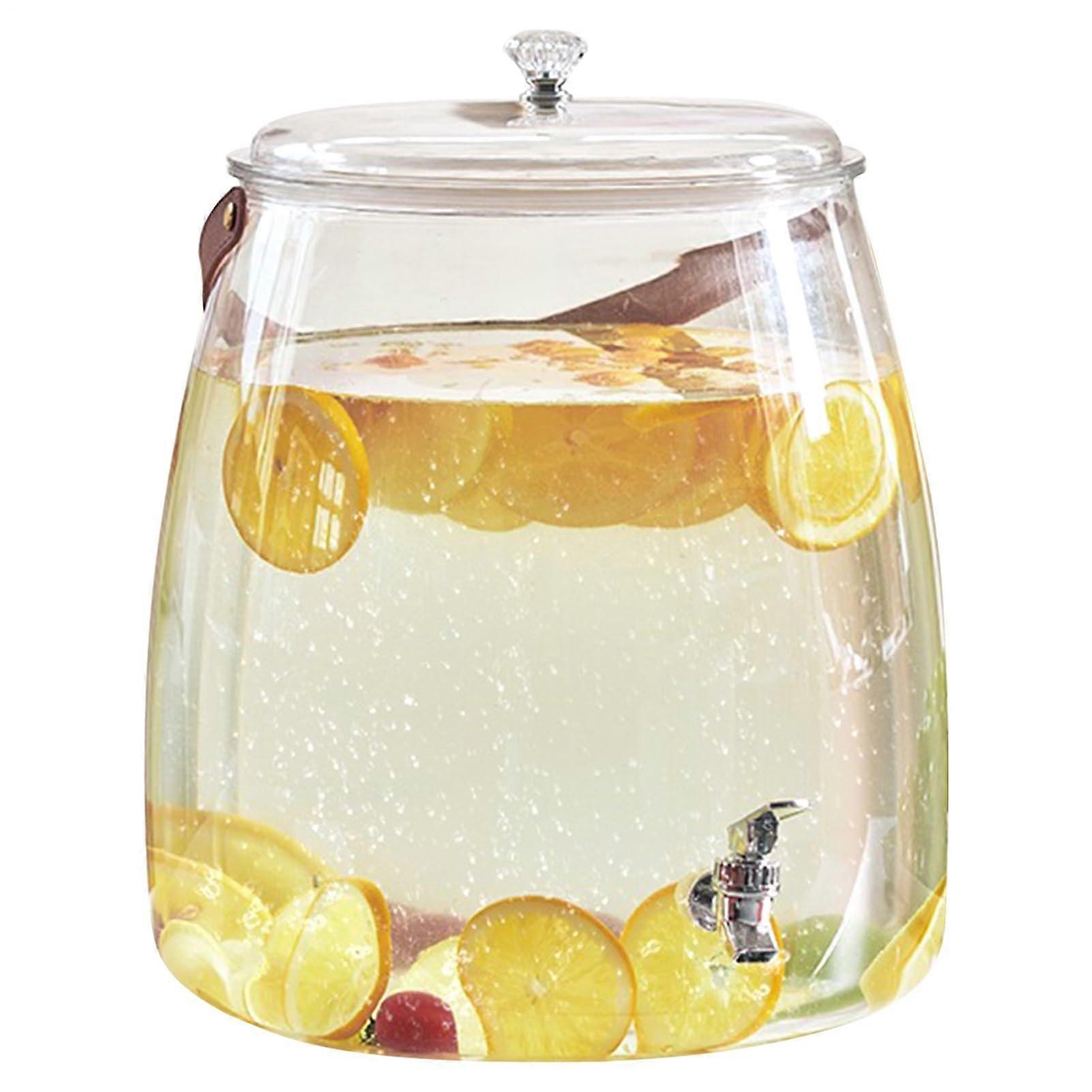 Beverage Dispenser with Spigot, Large Capacity Transparent Tea Pitcher for Cold and Hot Drinks