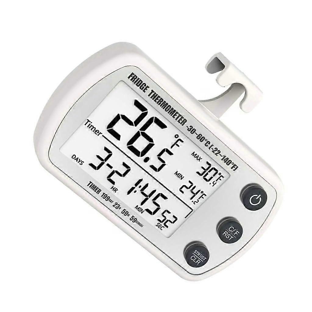 Accurate Refrigerator Thermometer with Large Display Fridge Temperature Gauge for Home Use White