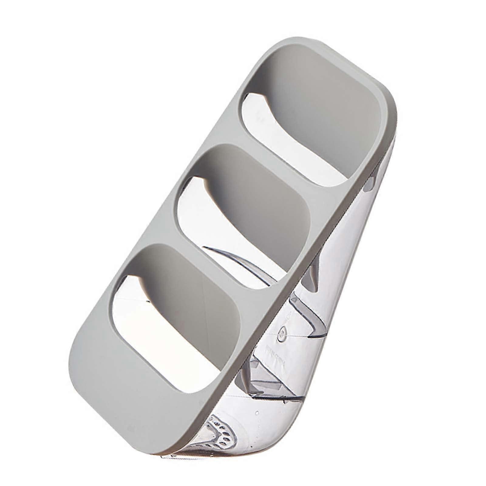 Knife Holder 3 Tier Space Saving Kitchen Utensil Organizer with Quick Drying Slots Gray