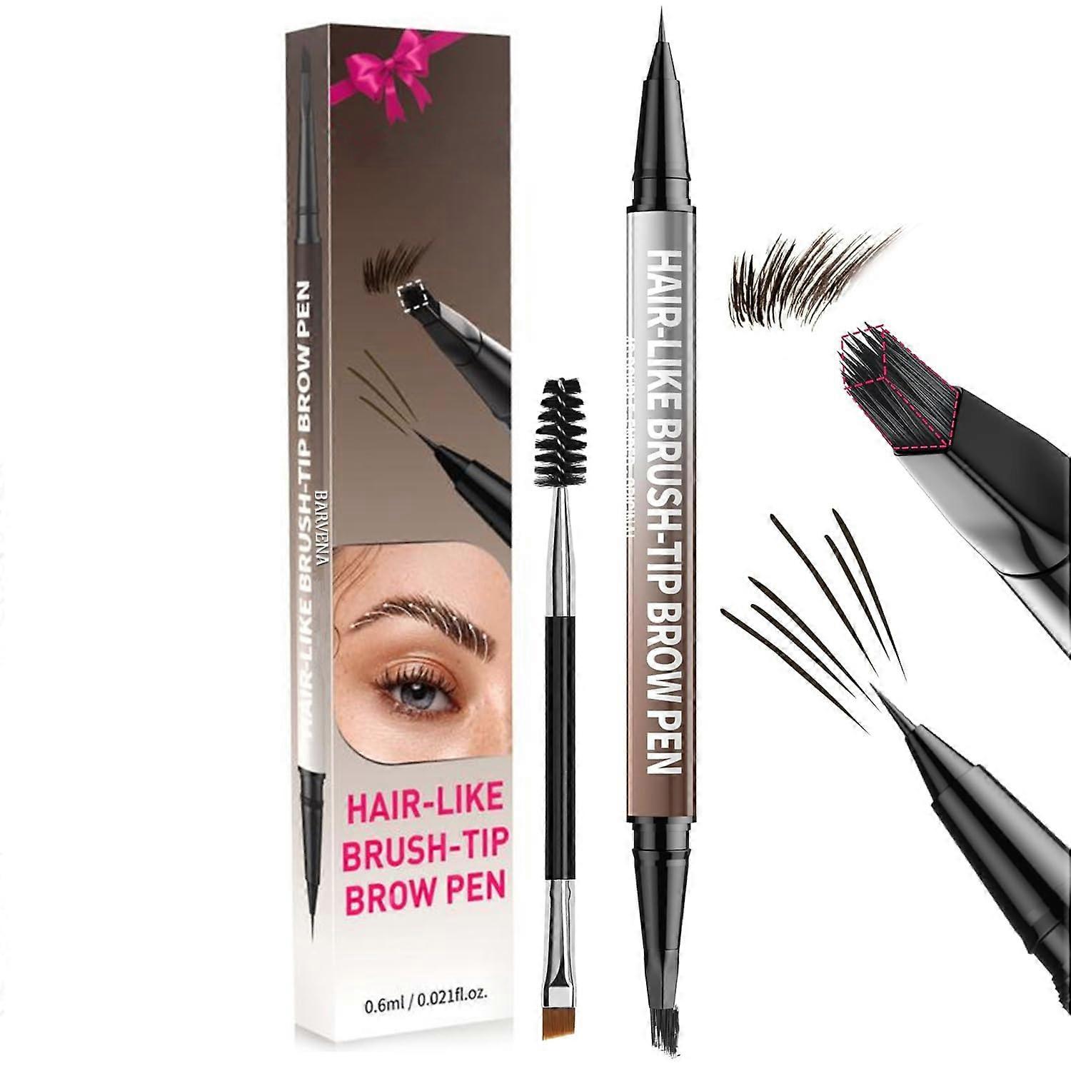 Eyebrow Pen Brown DualEnded Microblading Pencil with Microfork Tip, Waterproof Natural Look