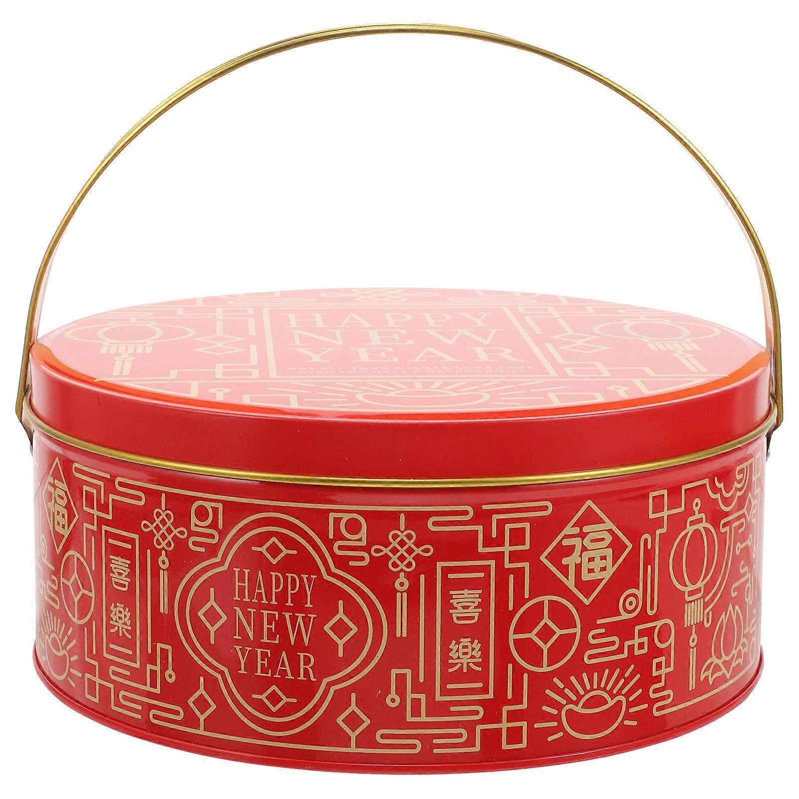 Red Candy Packaging Box for Home Use Iron Small Candy Box