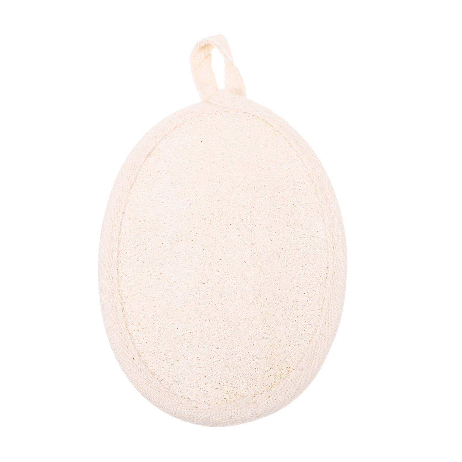 Daily Use Bath Loofah and Shower Exfoliator for Women Men Gentle Body Scrubber with Beige Loofah Nylon Rope 6.5 Inches