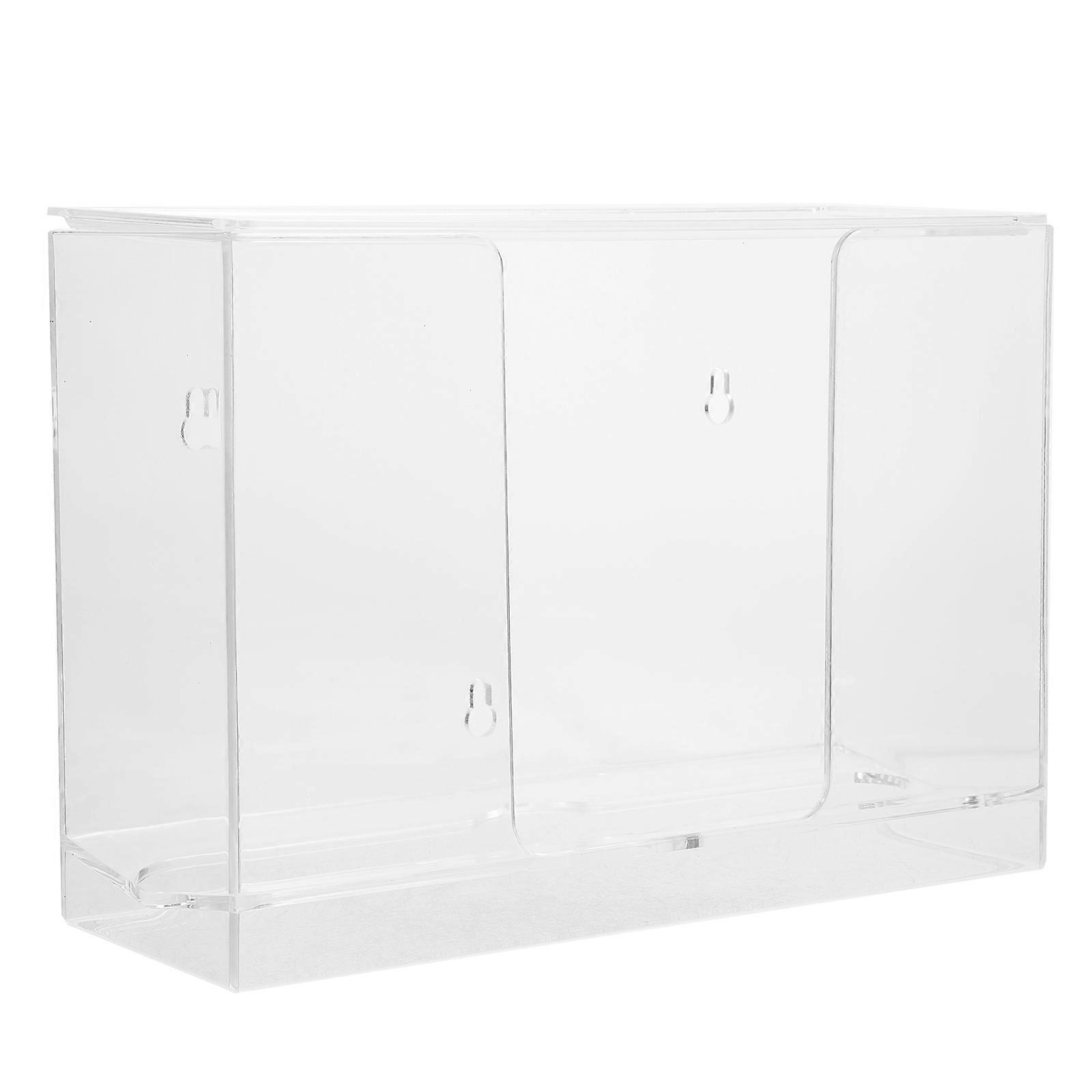 Plastic Tissue Box Holder Wall Mounted for Bathroom Use 3Pcs Set Transparent