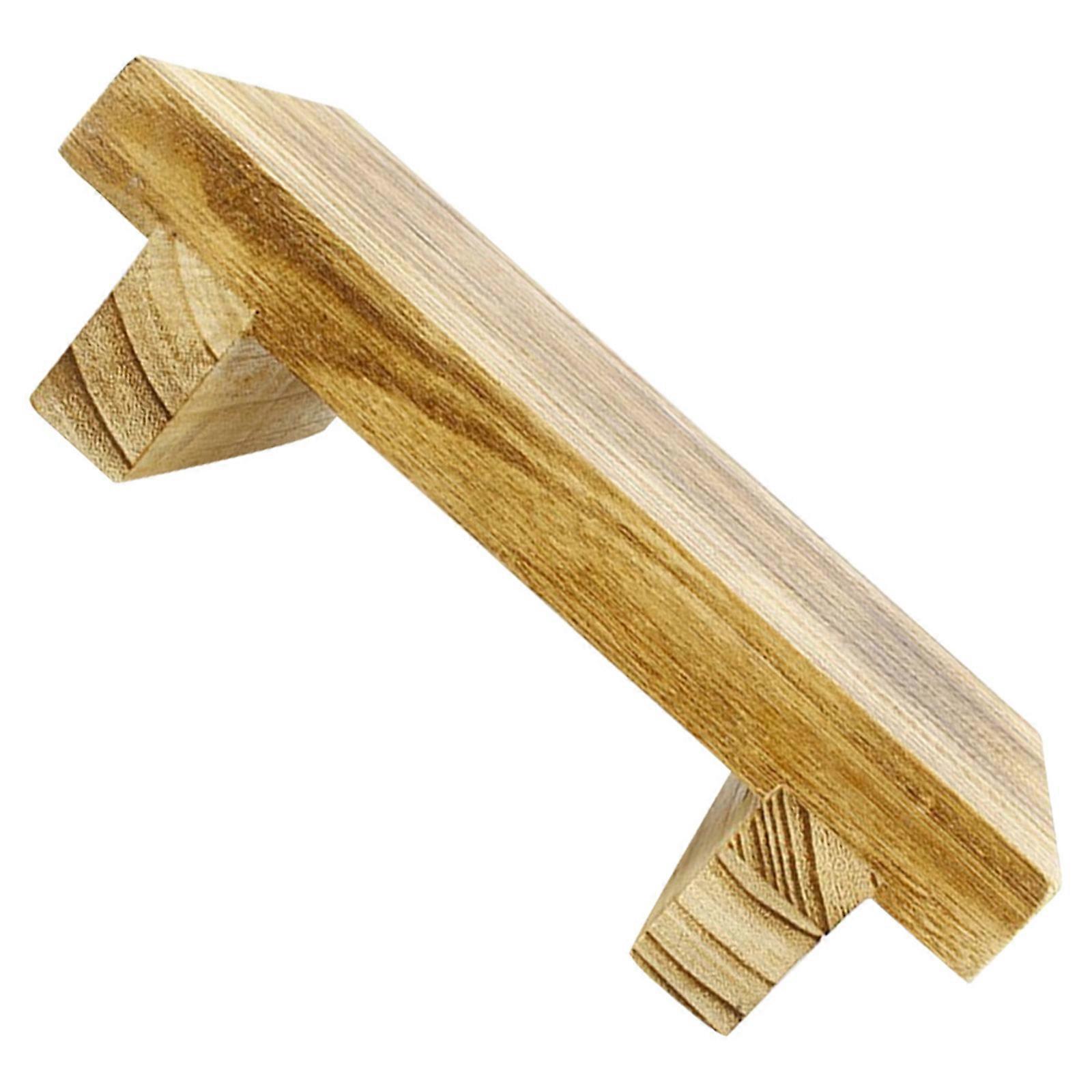 Khaki Wood Bedside Footstool for Home Multipurpose Stool