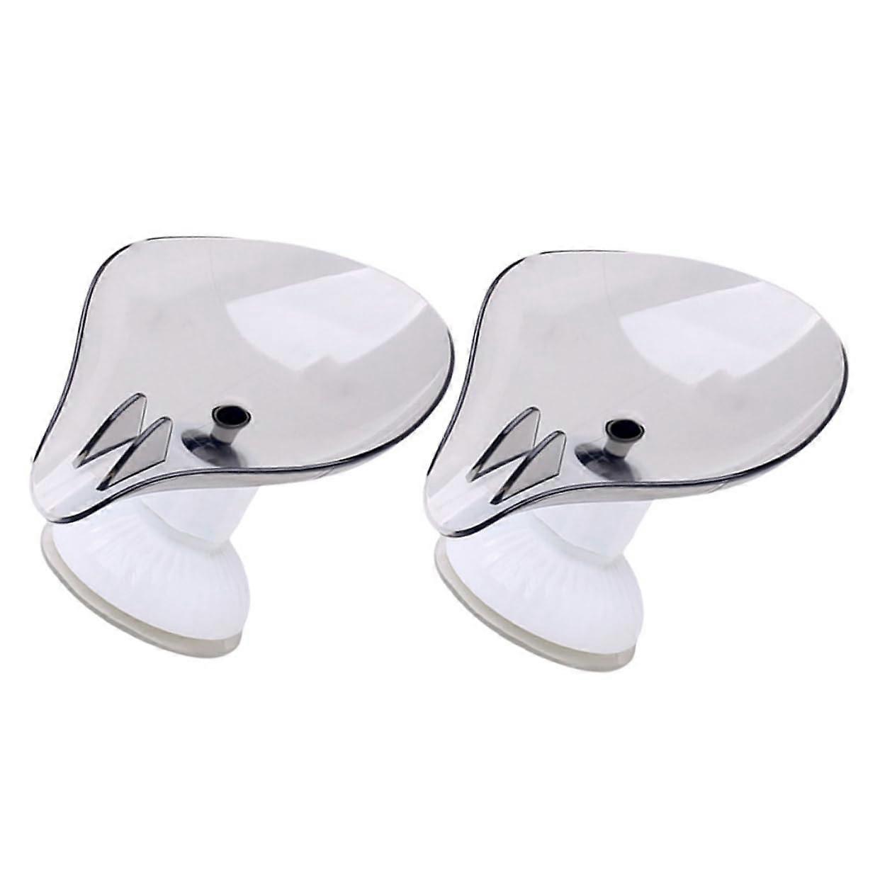 2pcs Soap Dish with Suction Cup, Rotatable Leaf Shape Self Draining Holder for Bathroom and Kitchen