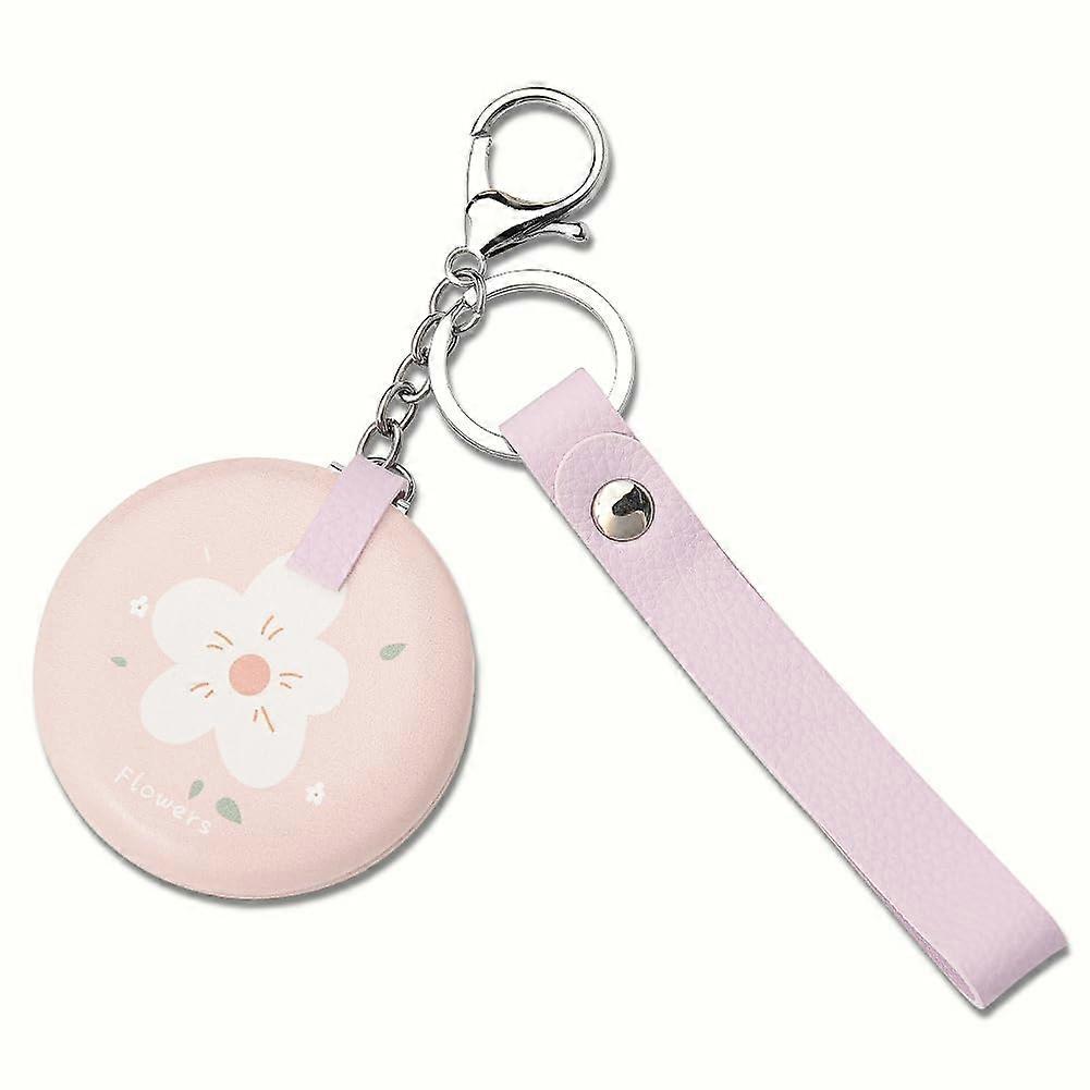 Compact Mirror with 2x Magnification, Foldable Travel Purse Makeup Mirror Keychain Pink