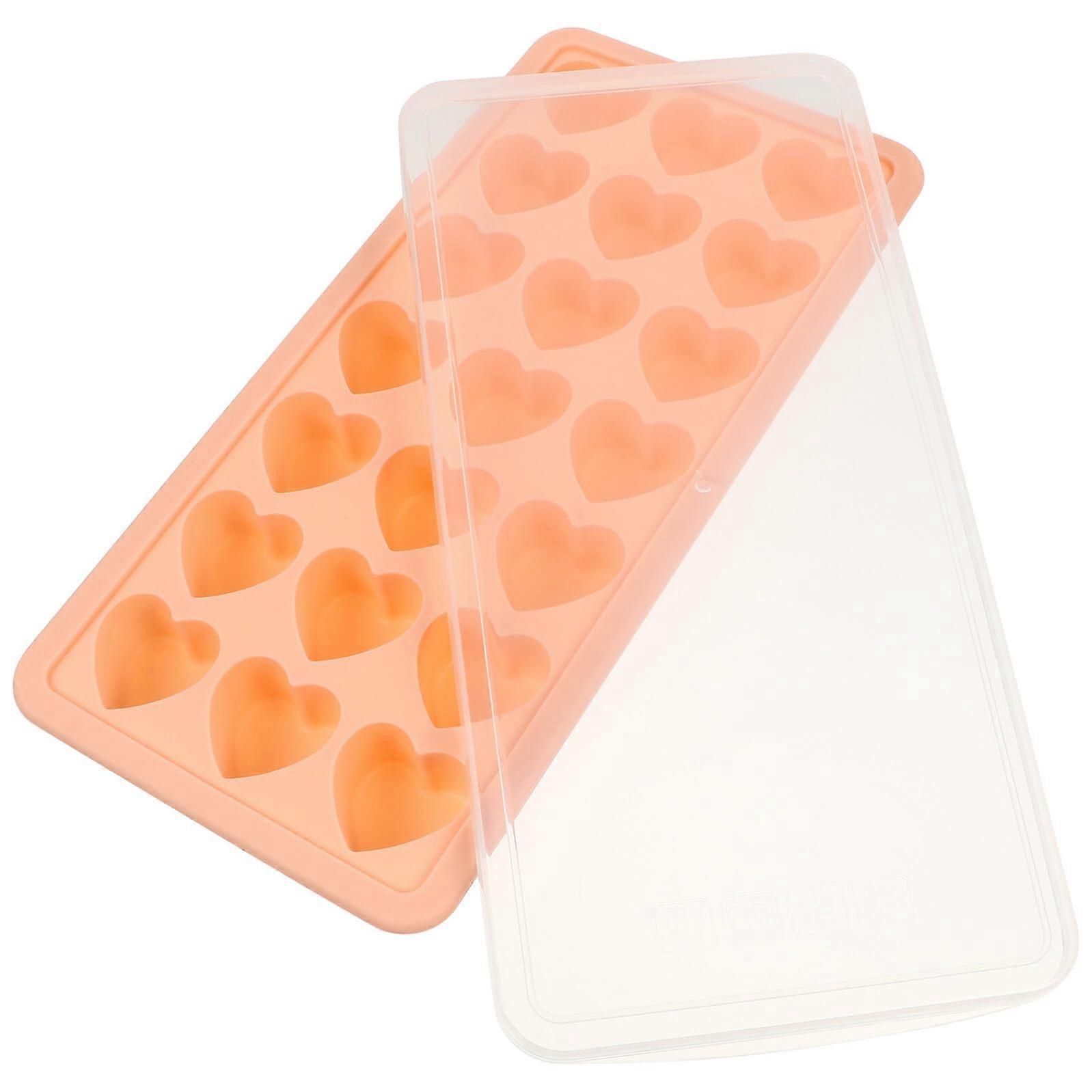 Heart Ice Cube Tray Silicone Mold with Easy Release Stackable Design for Drinks and Parties