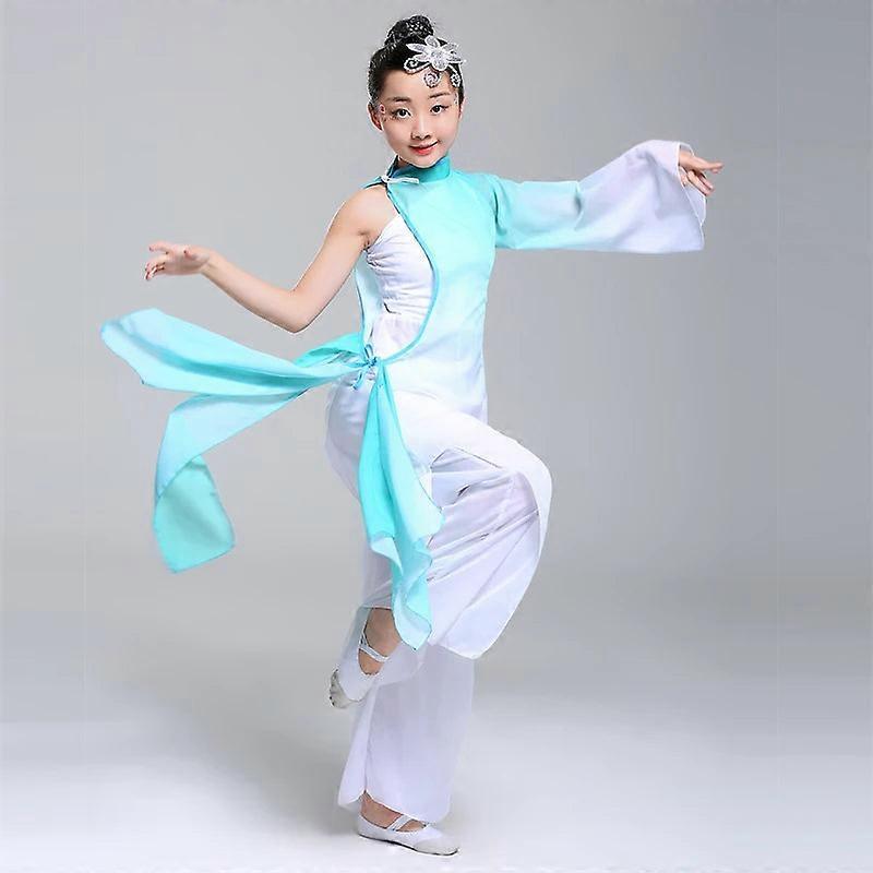 Children's Elegant Ink Style Chinese Umbrella Dance Costume