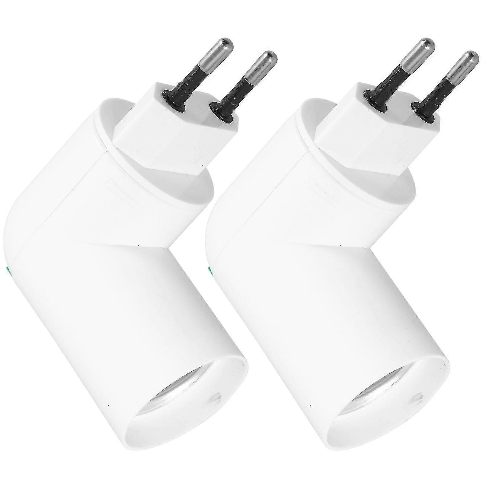 Light Bulb Socket Adapter Plug, 2-Pack White Conversion Kit for General Workshop Use, Easy Install E27 to E26 Base Converter (8x7x3.5cm)