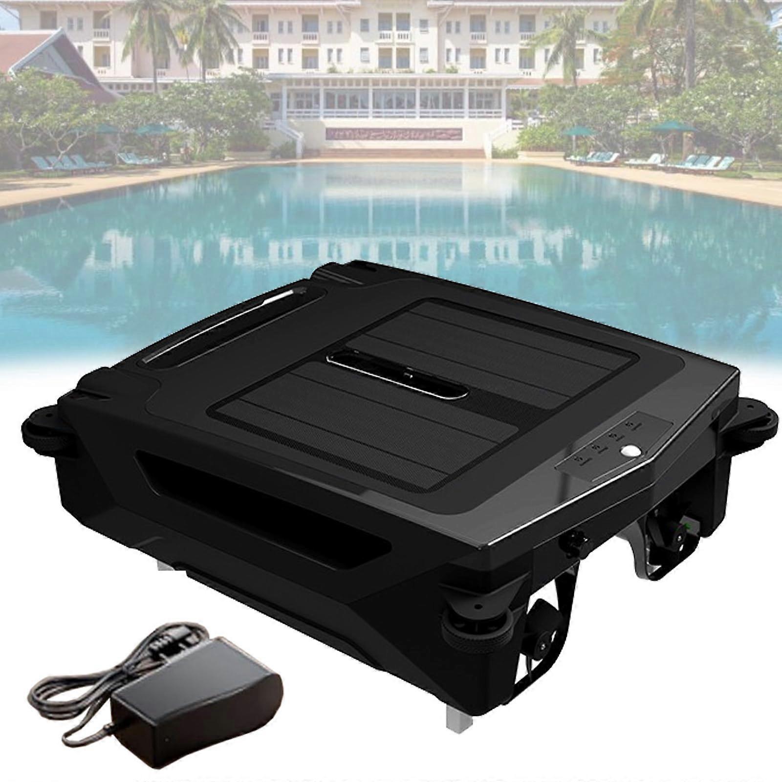 Cordless Pool Skimmer Robot, Solar Powered Automatic Cleaner with Battery Backup and Smart Obstacle Avoidance
