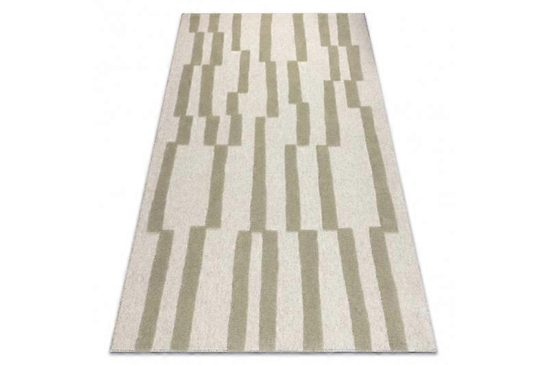 FLUX 461.109.SA400 wool carpet OSTA - Geometric, structural, loft beige / green