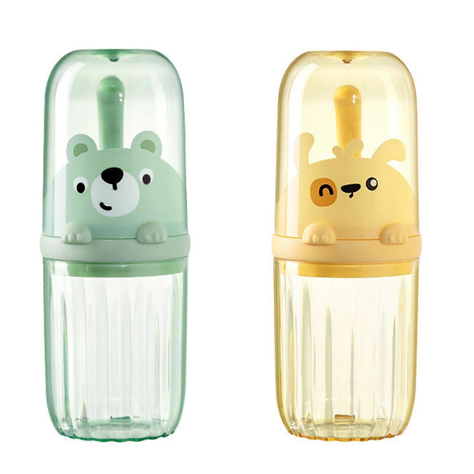 2Pcs Transparent Travel Toothbrush Case with Secure Snap Closure and Drop Proof Design