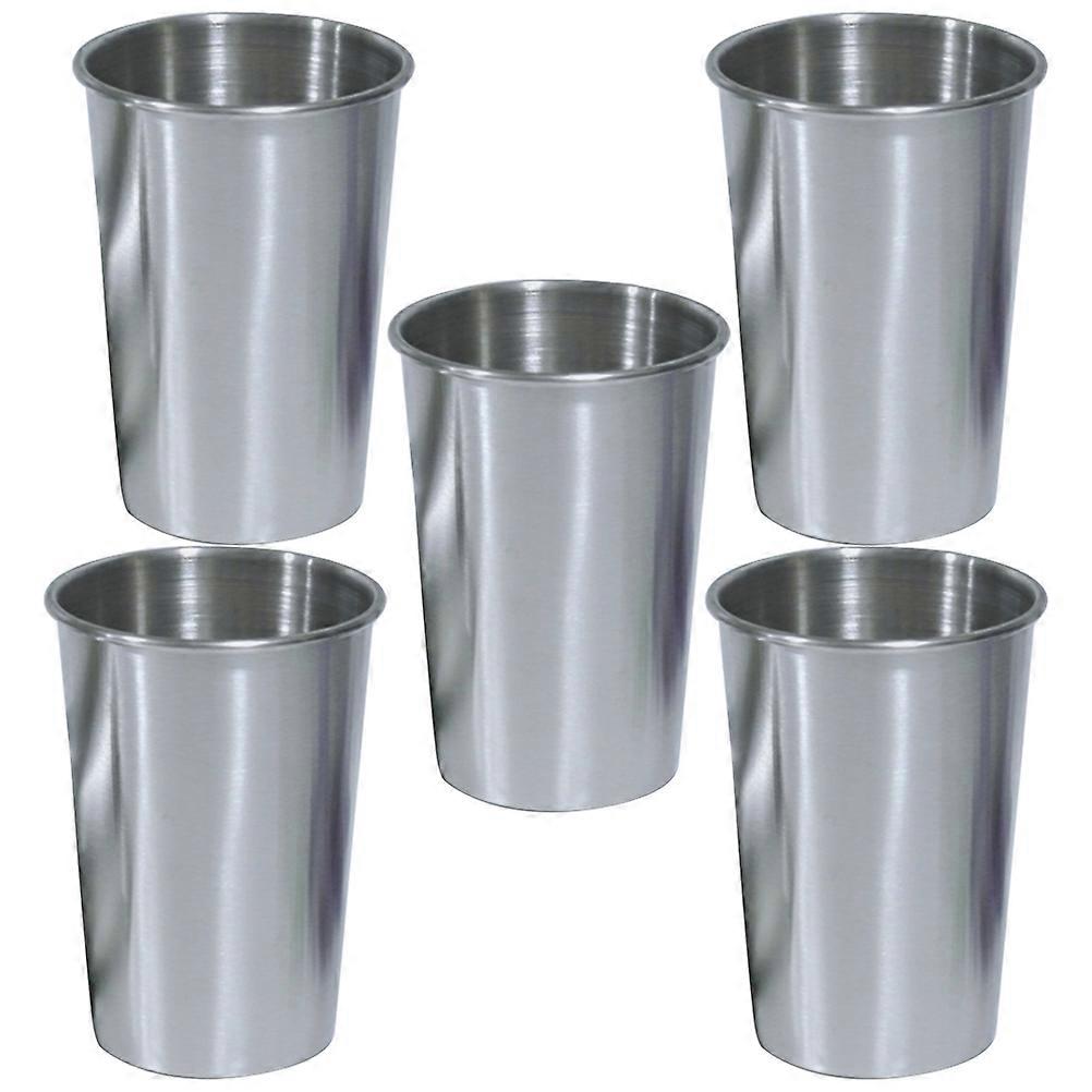 Stainless Cup Wine Cups Multi Use Silver 500ml Beverage Container 5Pcs