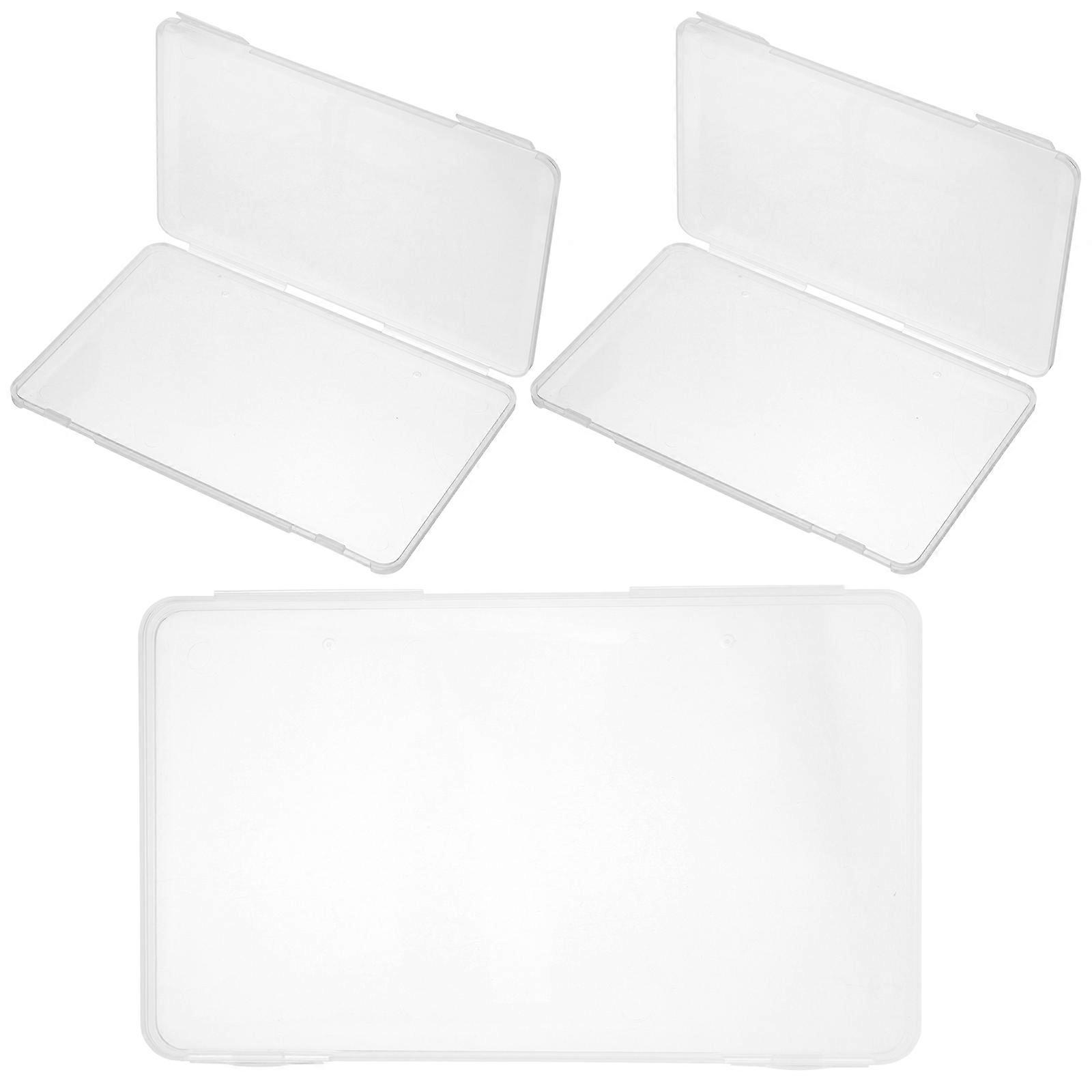 Clear Storage Box Card Organizer for Storage 3Pcs Plastic Card Holder