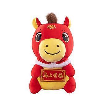 Horse Plush Toy Soft Lucky Stuffed Animal Mascot Chinese  Year Gift Cultural Symbol