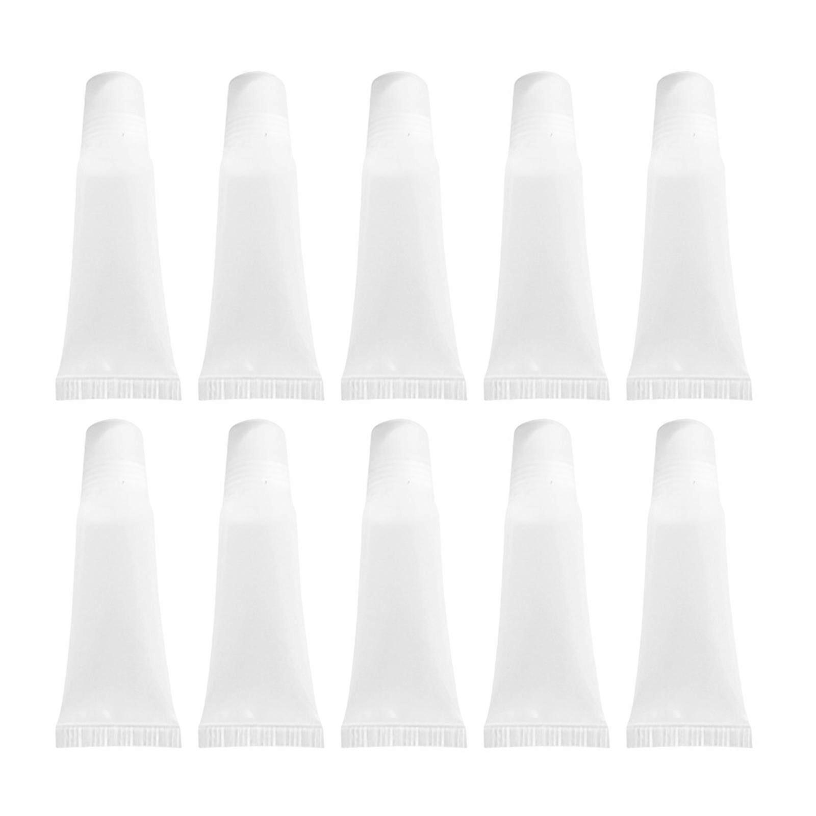 Clear Plastic Refillable Lip Balm Tubes Angled Nozzle for Precise Application Small Cosmetic Containers Empty Bottle 10ml