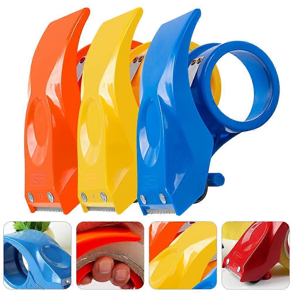 Assorted Color Plastic Tape Dispenser 3Pack Packaging Tools Sealing Tasks