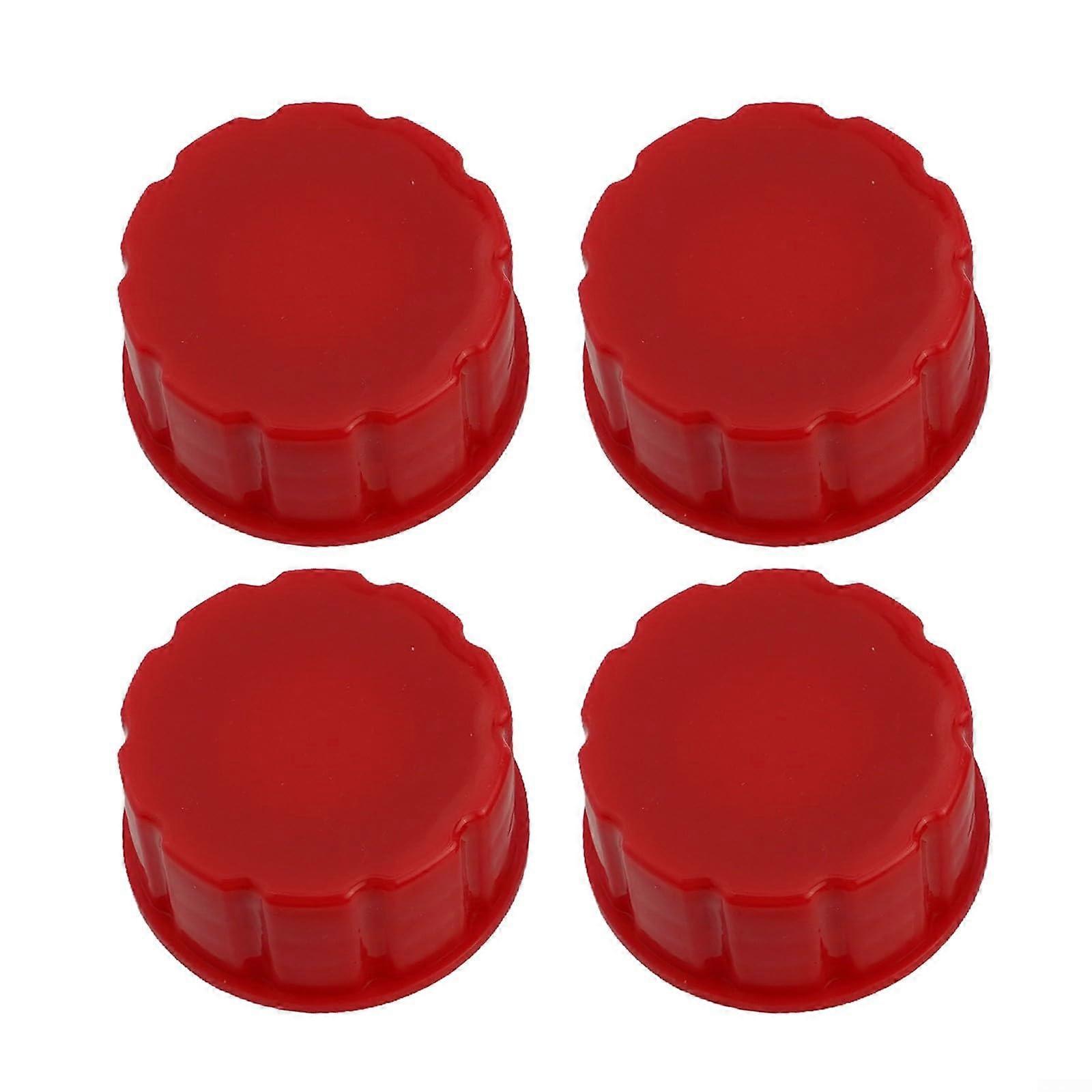 Gas Can Replacement Cap 5 Gallon Universal Threaded Lid Red Plastic Secure Seal 4 Pack