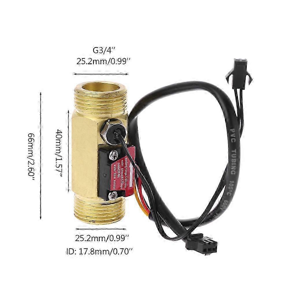 Liquid Flow Sensor Switch Liquid Flow Switch G3/4 Water Flow Sensor Water Flow Switch Water Flow Sensor Switch with Temp Edition 0316