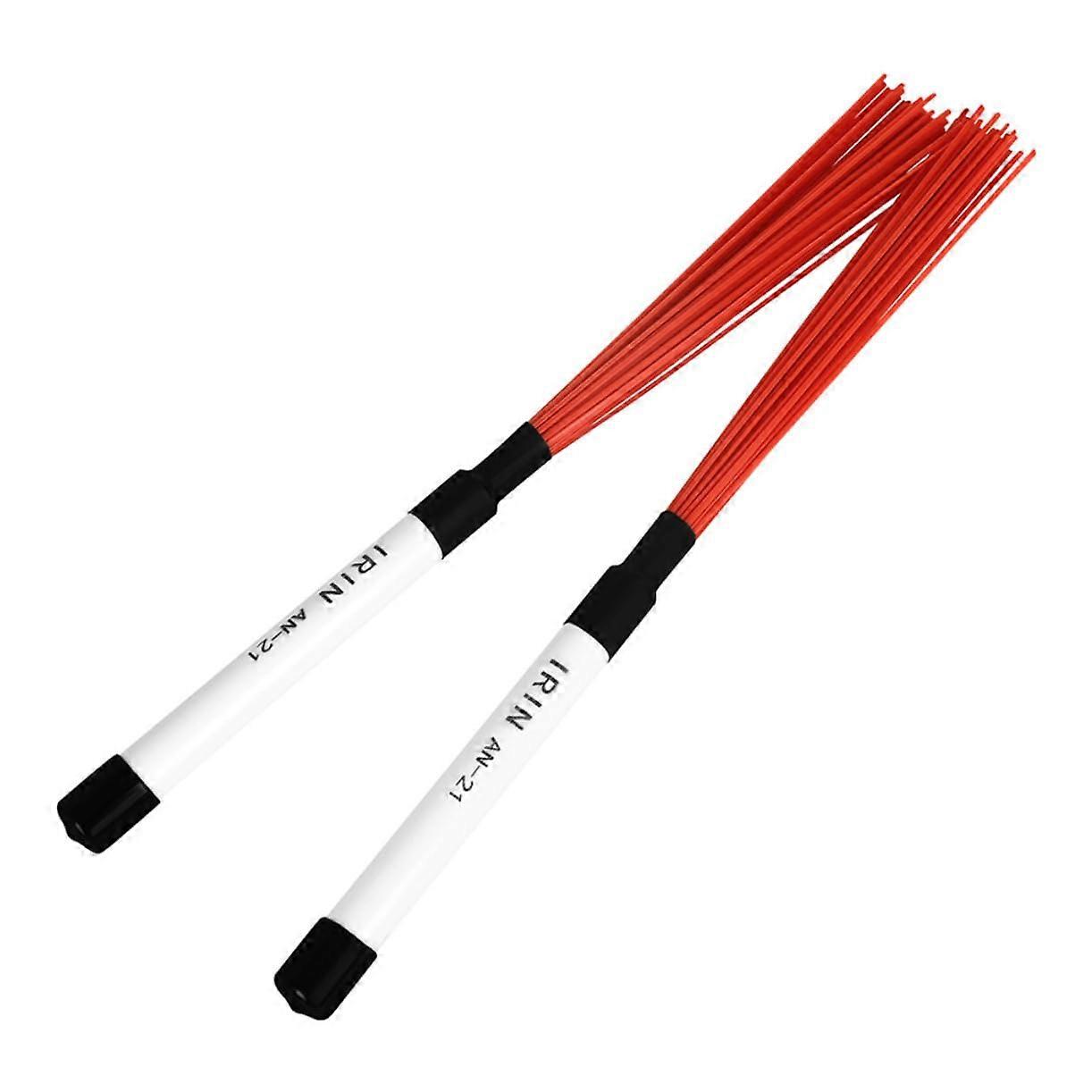 Drum Brushes Pair with Comfortable Handle for Beginners, Versatile Sound Control and Quiet Practice