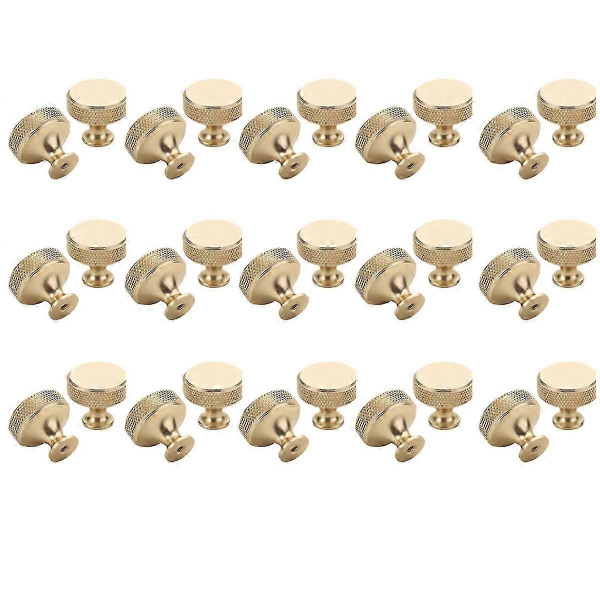 1.2 Inch Brushed Gold Cabinet Knobs Knurled Kitchen Cabinet Knobs