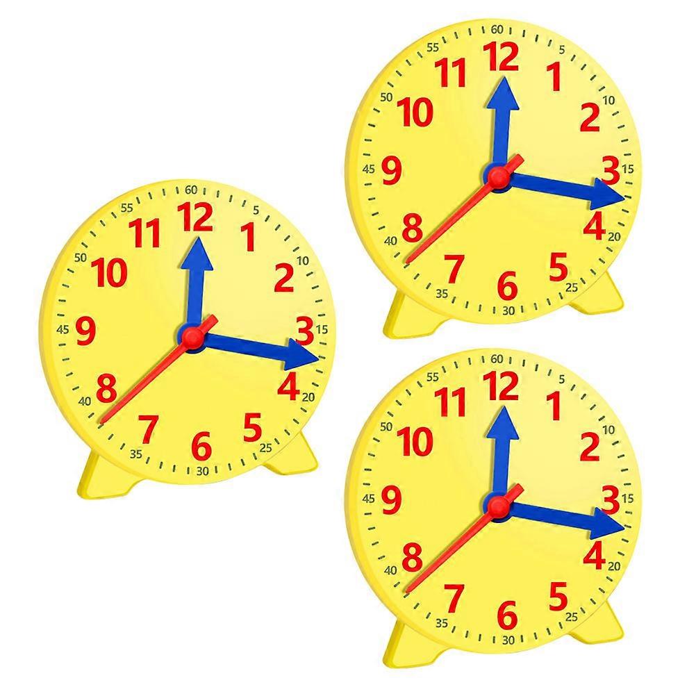 3pcs Classroom Display Clock Models Prop School Teaching Clock Models for Kids
