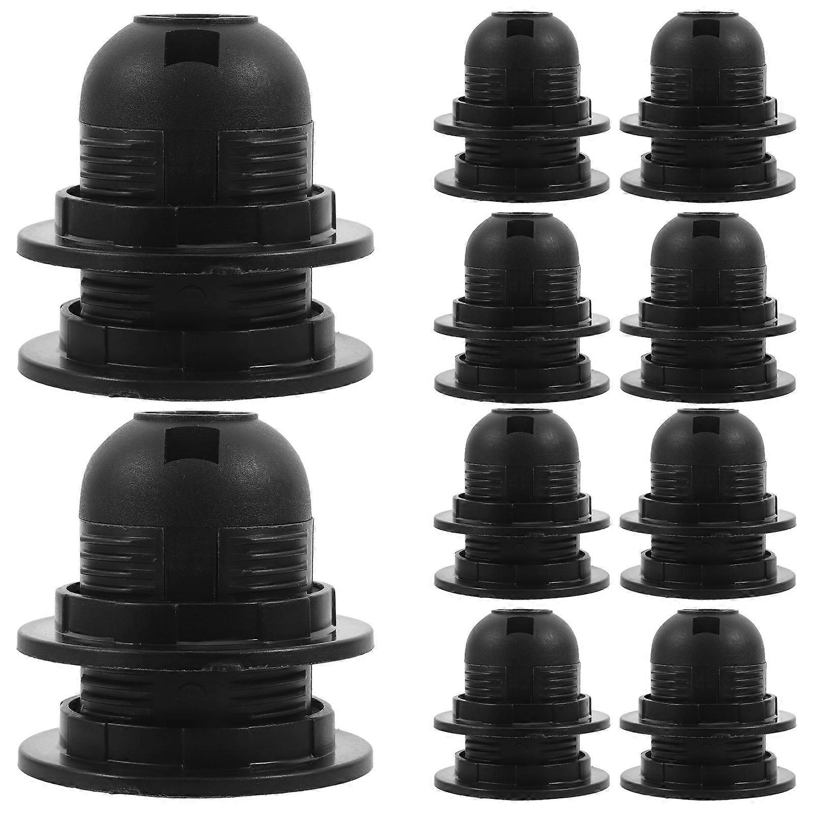 10Pcs E27 Screw Lamp Holder for Light Bulb Replacement Black