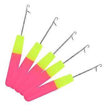 5 Pcs Latch Hook Aiguille à crochet pour l’extension de cheveux et l’artisanat d’art Outil de tricot ergonomique pour la fabrication de tapis Kit de guirlandes de cheveux pour les filles Faux cheveux pour tresse