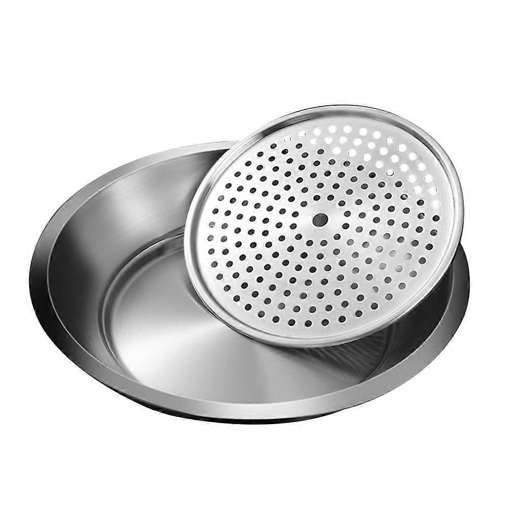 Silver Stainless Steel Dumpling Storage Dish for Kitchen Use with Serving Plate