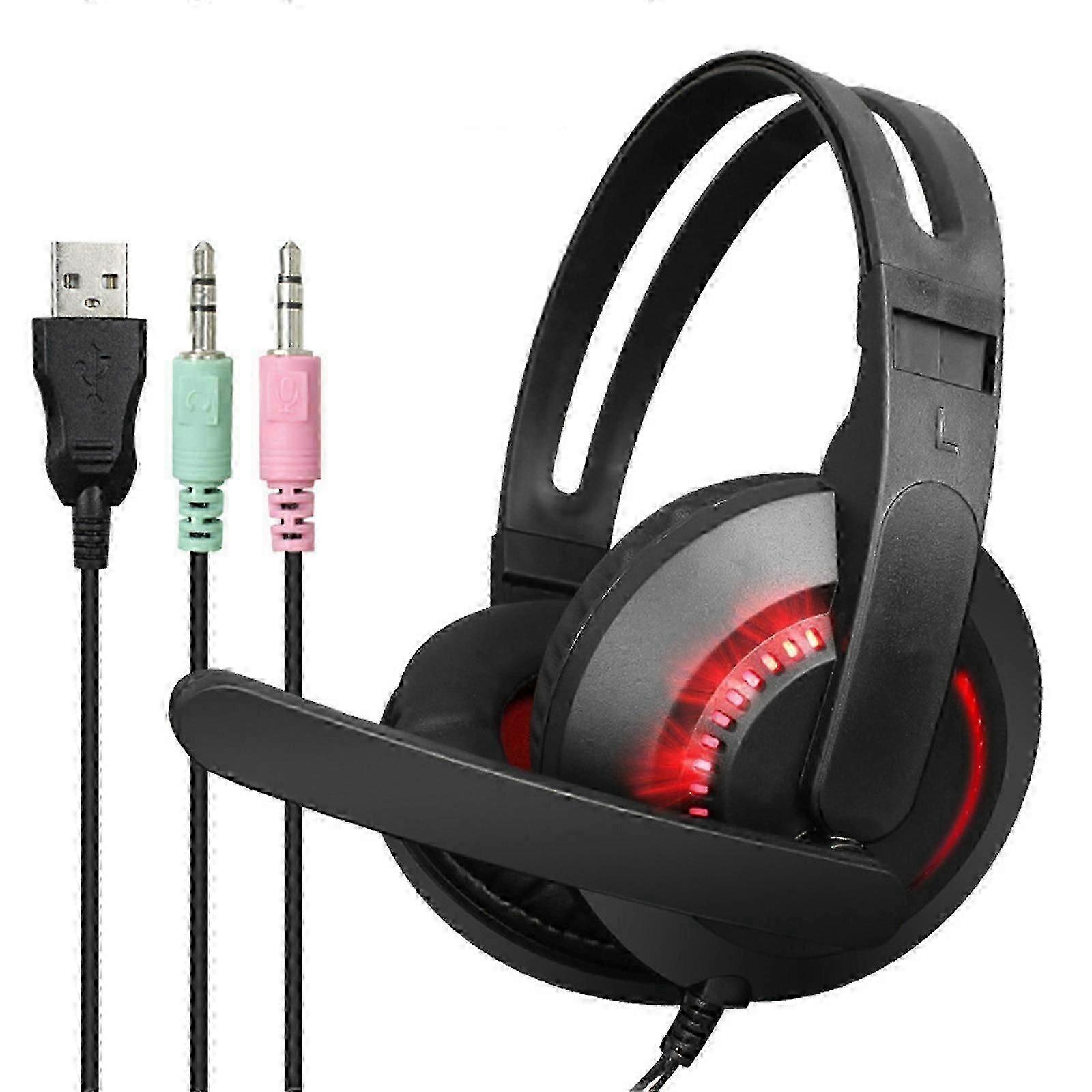 Red Light Effect Luminous Headset Headset Computer Game Gaming Headset With Microphone Headset PUW0965