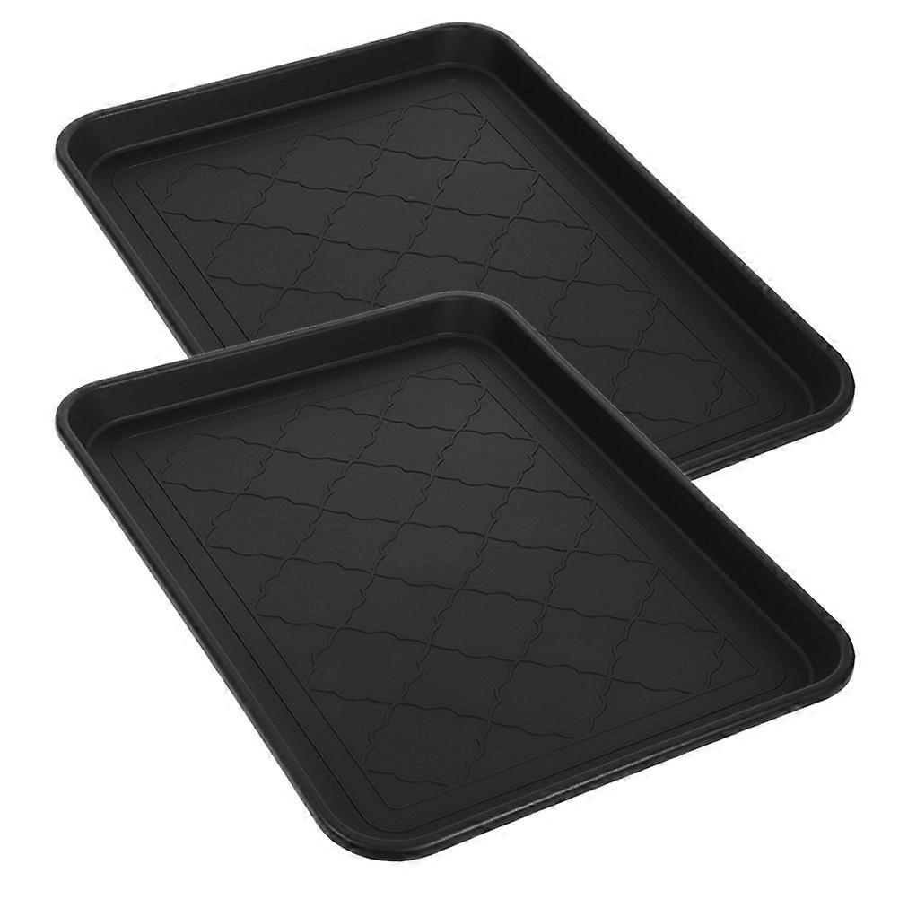 Boot Tray Plastic Multi-Functional Storage Tray for Sundries 2Pcs Black