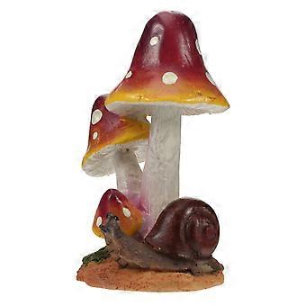 Champignon en résine avec ornement animal pour pot de fleur aquarium jardin miniature
